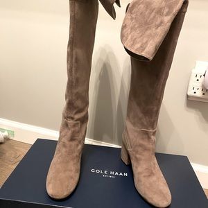 Cole Hana Raina Grand Over the Knee Boots in Morel Suede